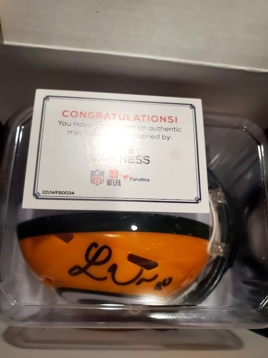 Lukas Van Ness Autographed Mini Helmet
