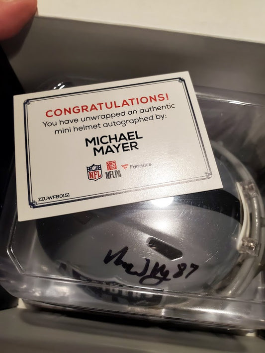 Michael Mayer Autographed Mini Helmet