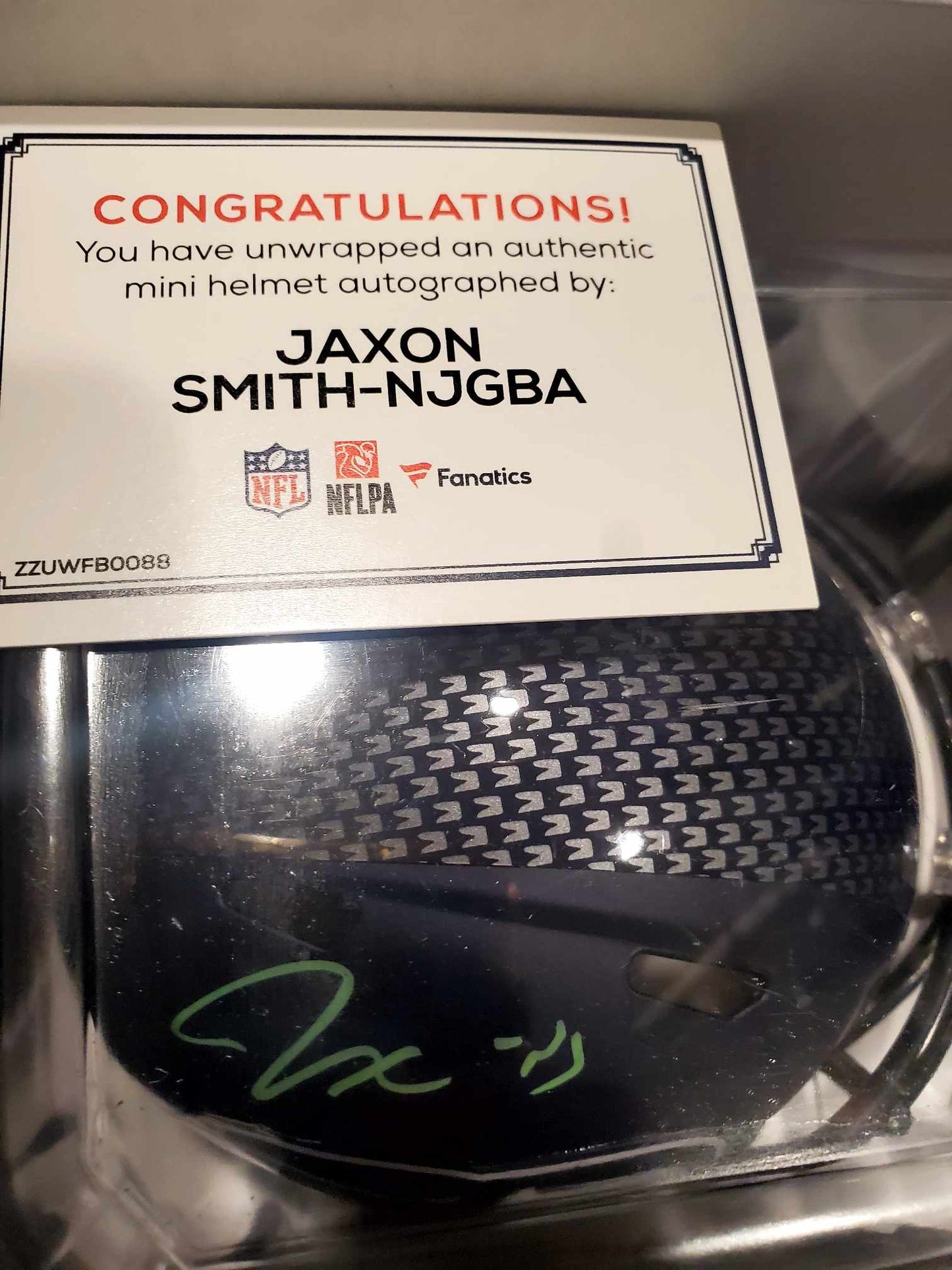 Jaxon Smith-Njigba Mini Helmet Color Matching Ink